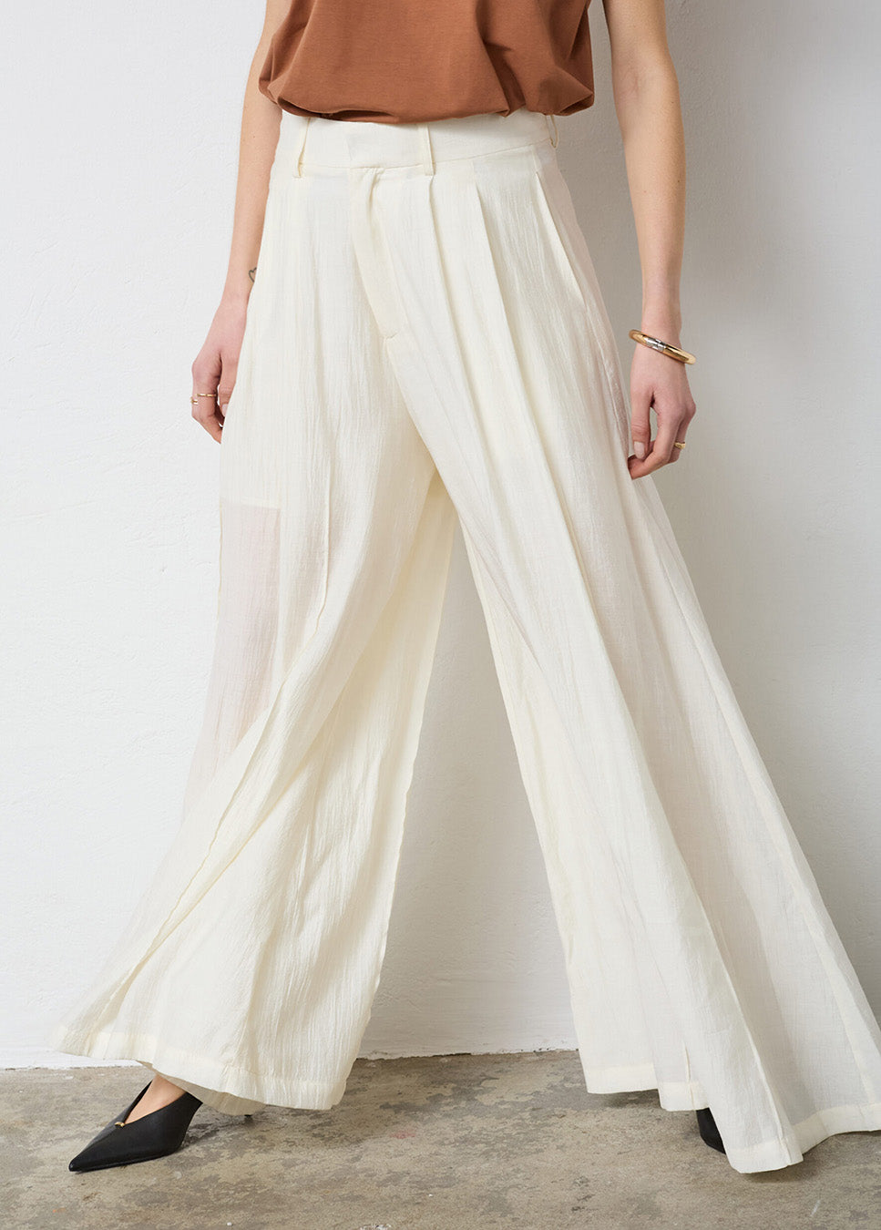 Co Couture AuraCC Skirt LL Pant Off white voorkant model detail