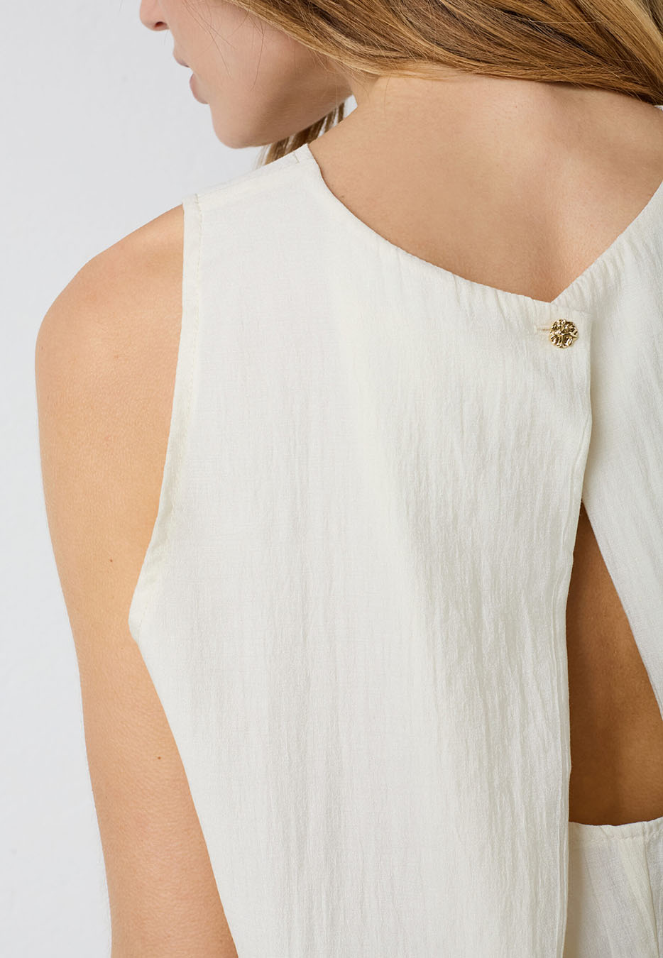 Co Couture AuraCC Top mouwloos off white detail achterkant