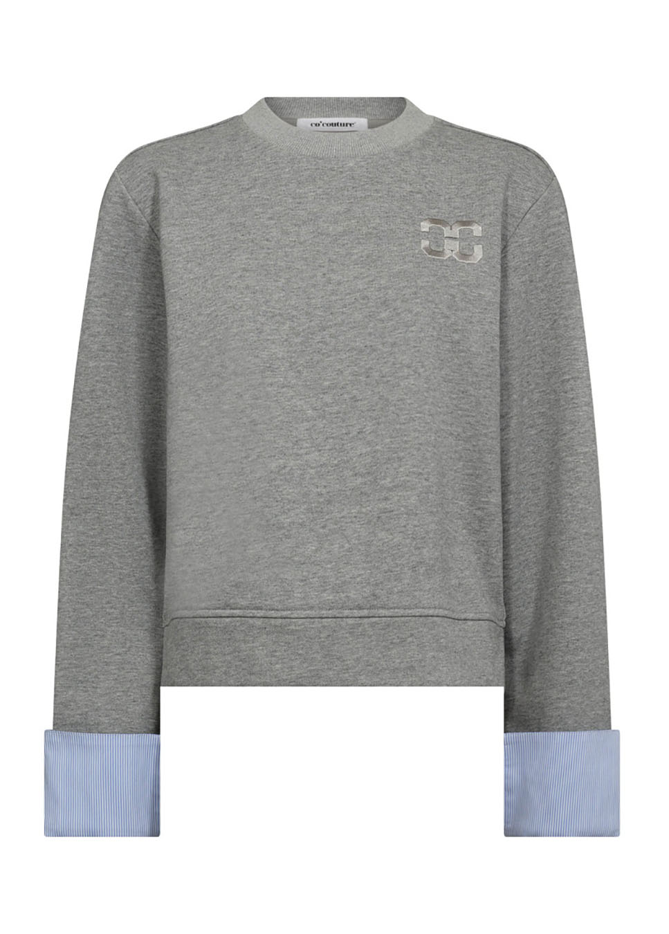 Co Couture DaniellaCC cuf sweat grijs gemeleerd voorkant
