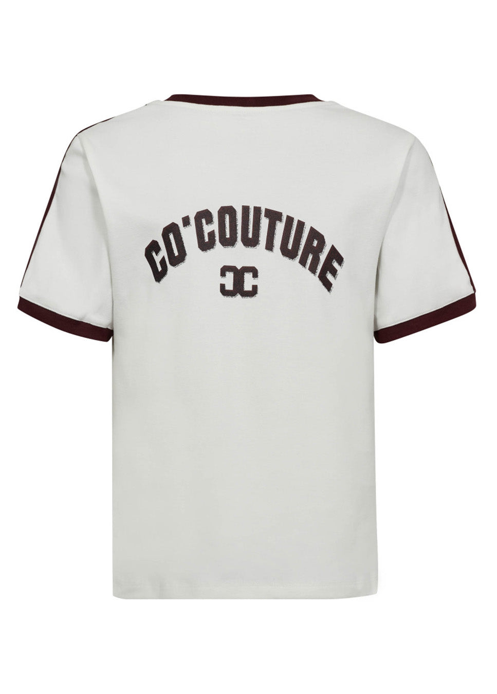 Co Couture EdgeCC Block T-shirt Off white Wine red achterkant