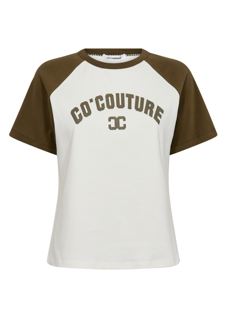Co Couture EdgeCC Block T-shirt Off white military olive voorkant