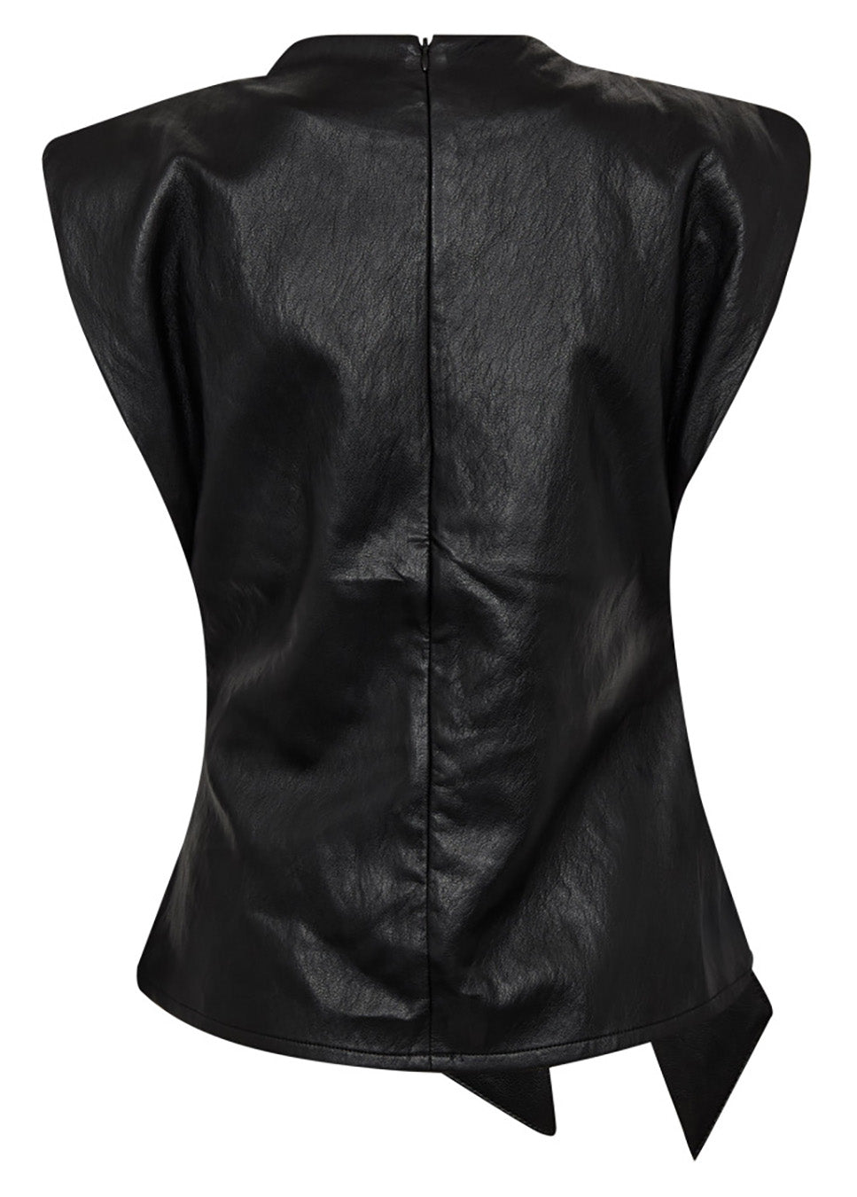 Co Couture GittCC Pleat Top vegan leather zwart achterkant