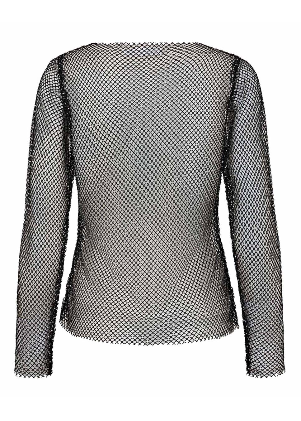 Co Couture KrystalCC Net Blouse zwart achterkant