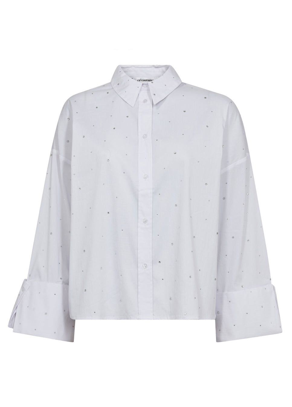 Co Couture LeniCC Wide Cuff Stone Blouse wit voorkant