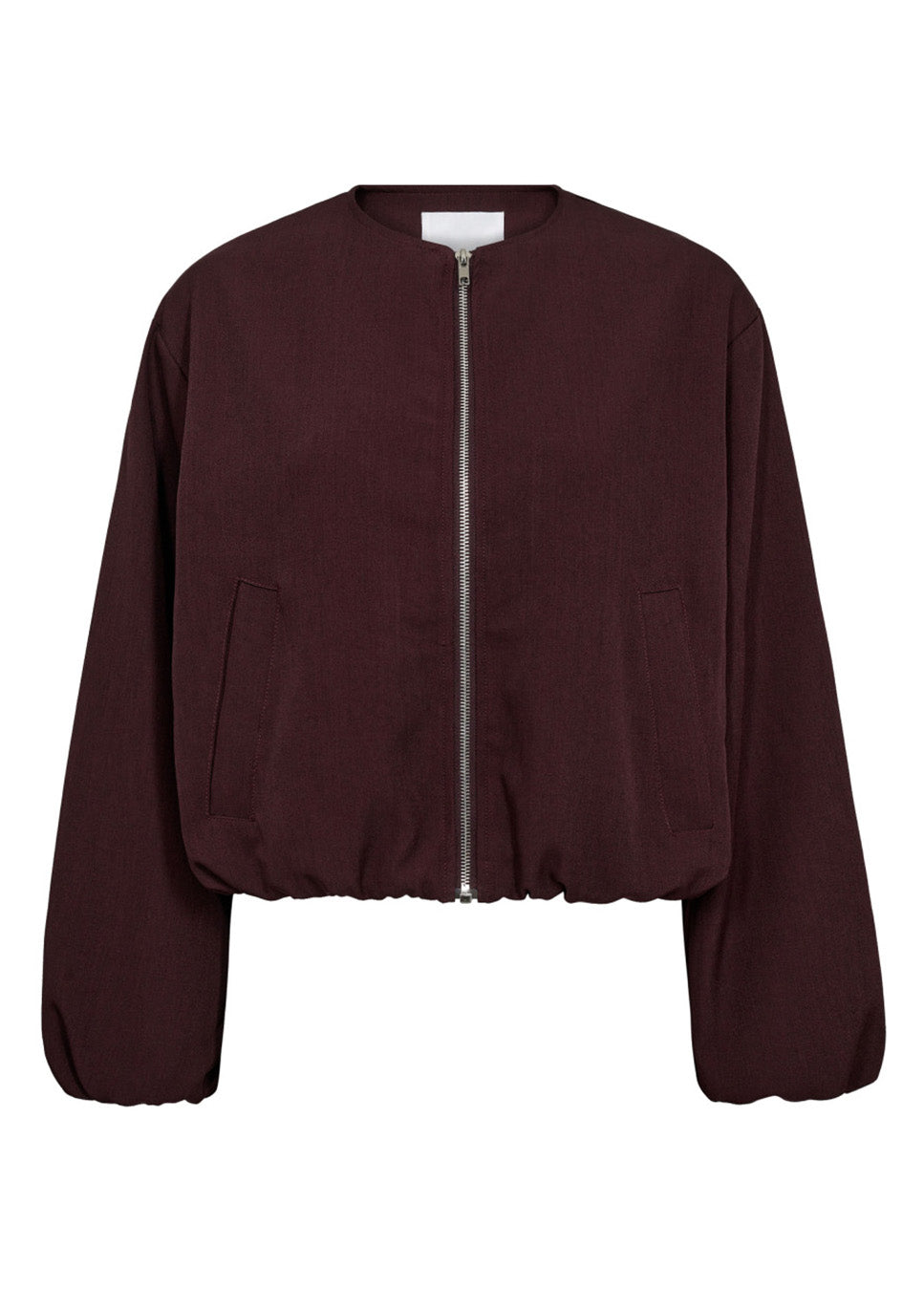 Co Couture LunaCC Balloon zip jacket wine rood voorkant