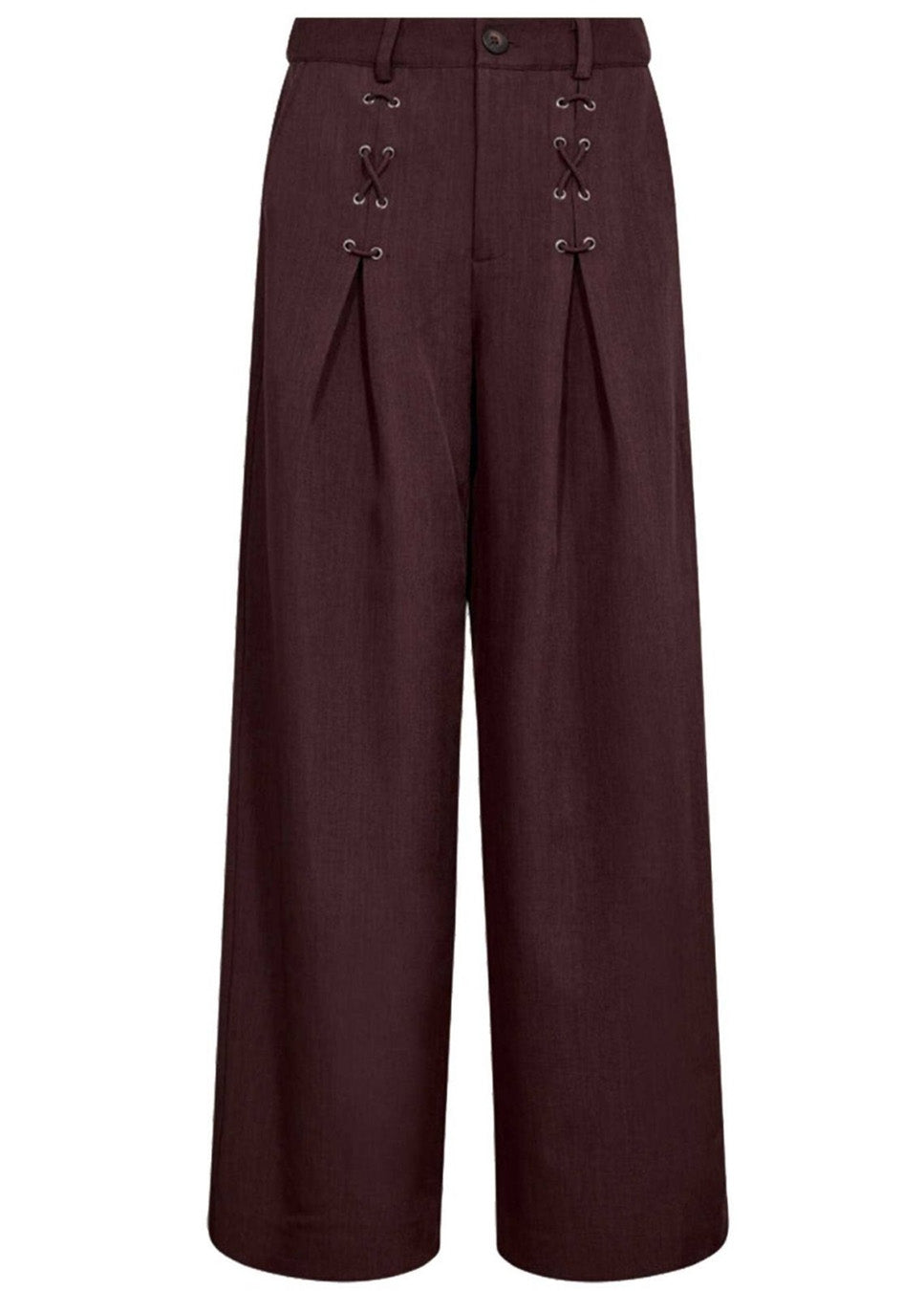 Co Couture LunaCC Eyelet wide LL pants bordeaux rood voorkant