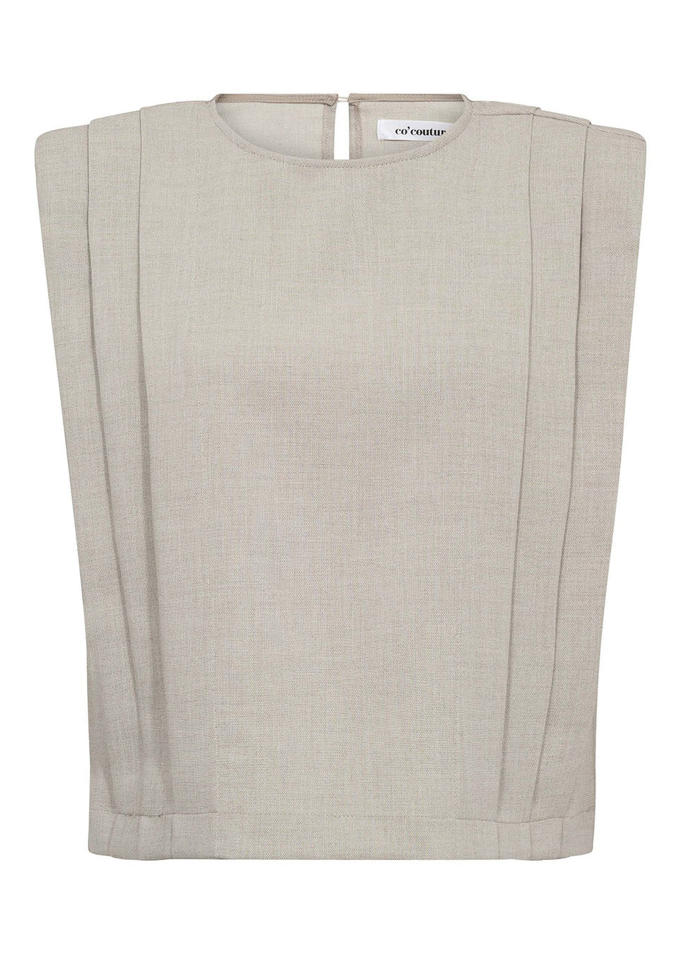 Co Couture MavaCC Padded Pleat Top beige 45077 voorkant