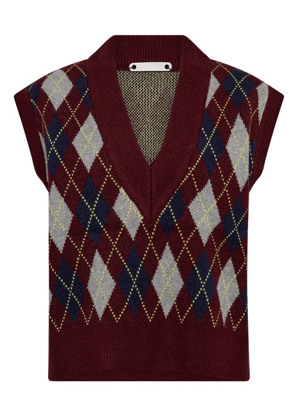 Co Couture RowCC Check Vest spencer rood voorkant