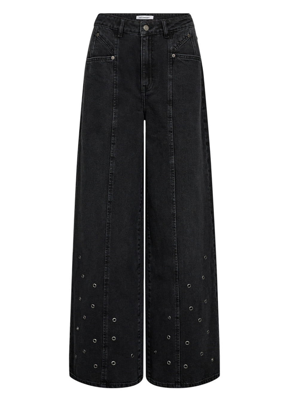 Co Couture SifCC Eyelet WIde LL jeans zwart voorkant