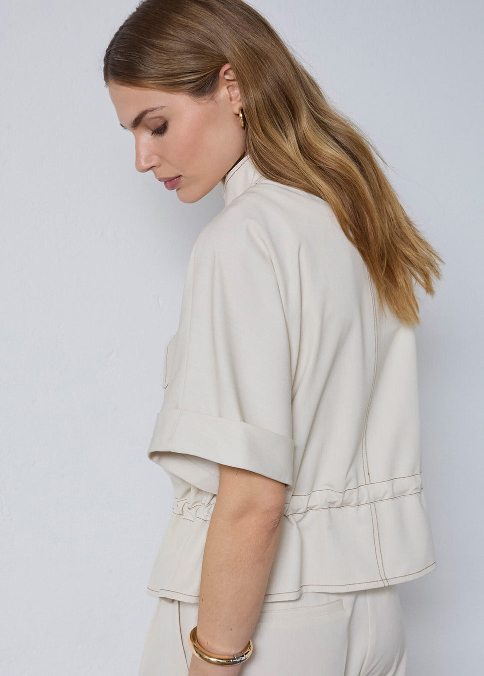 Co Couture TerryCC Vest beige achterkant van het model