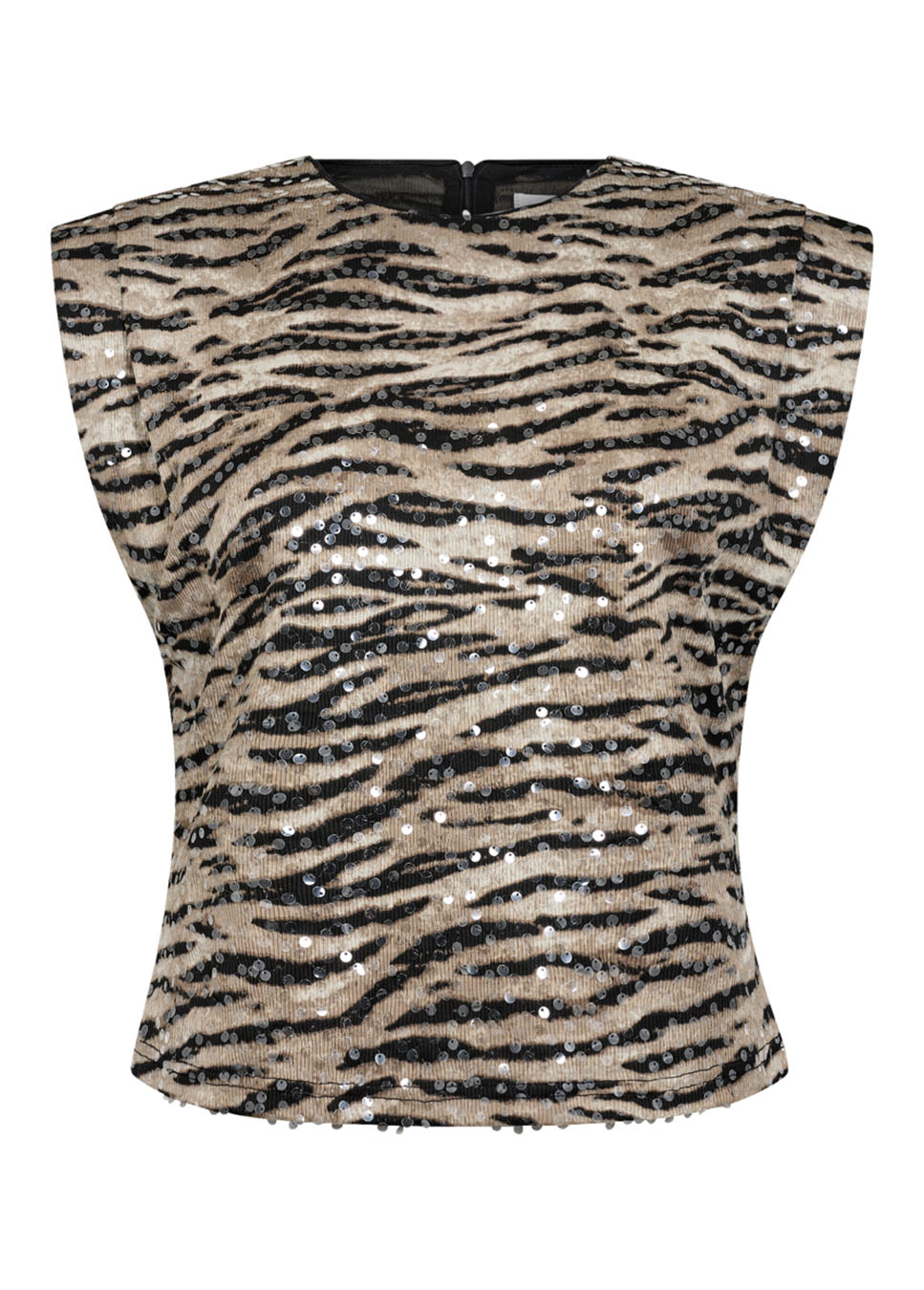 Co Couture TigerCC sequin top Bone voorkant