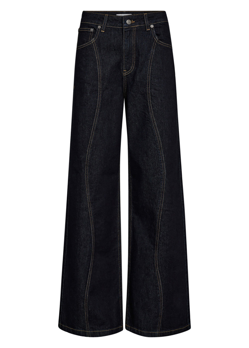 Co Couture WilsonCC Wave LL Jeans wide-leg donker blauw voorkant