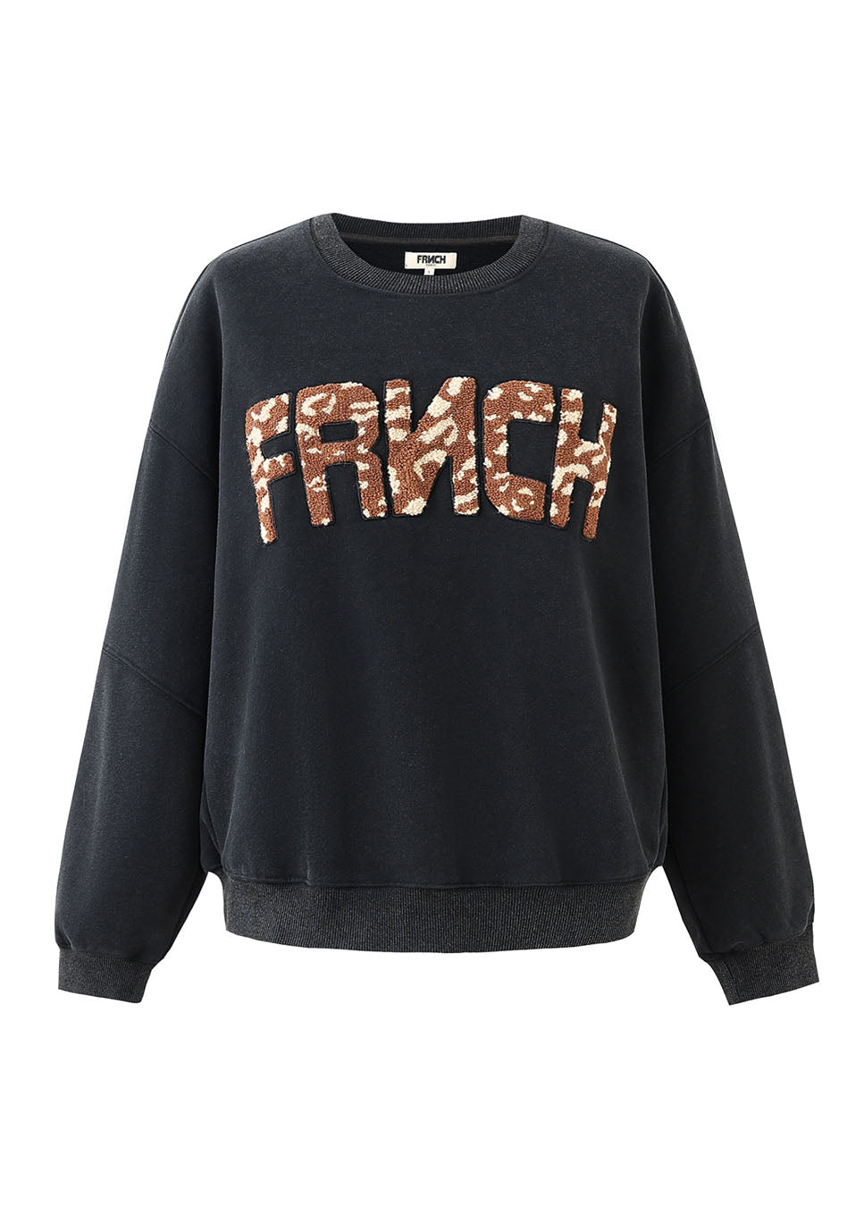 FRNCH CHC25704 sweater met opdruk grijs voorkant