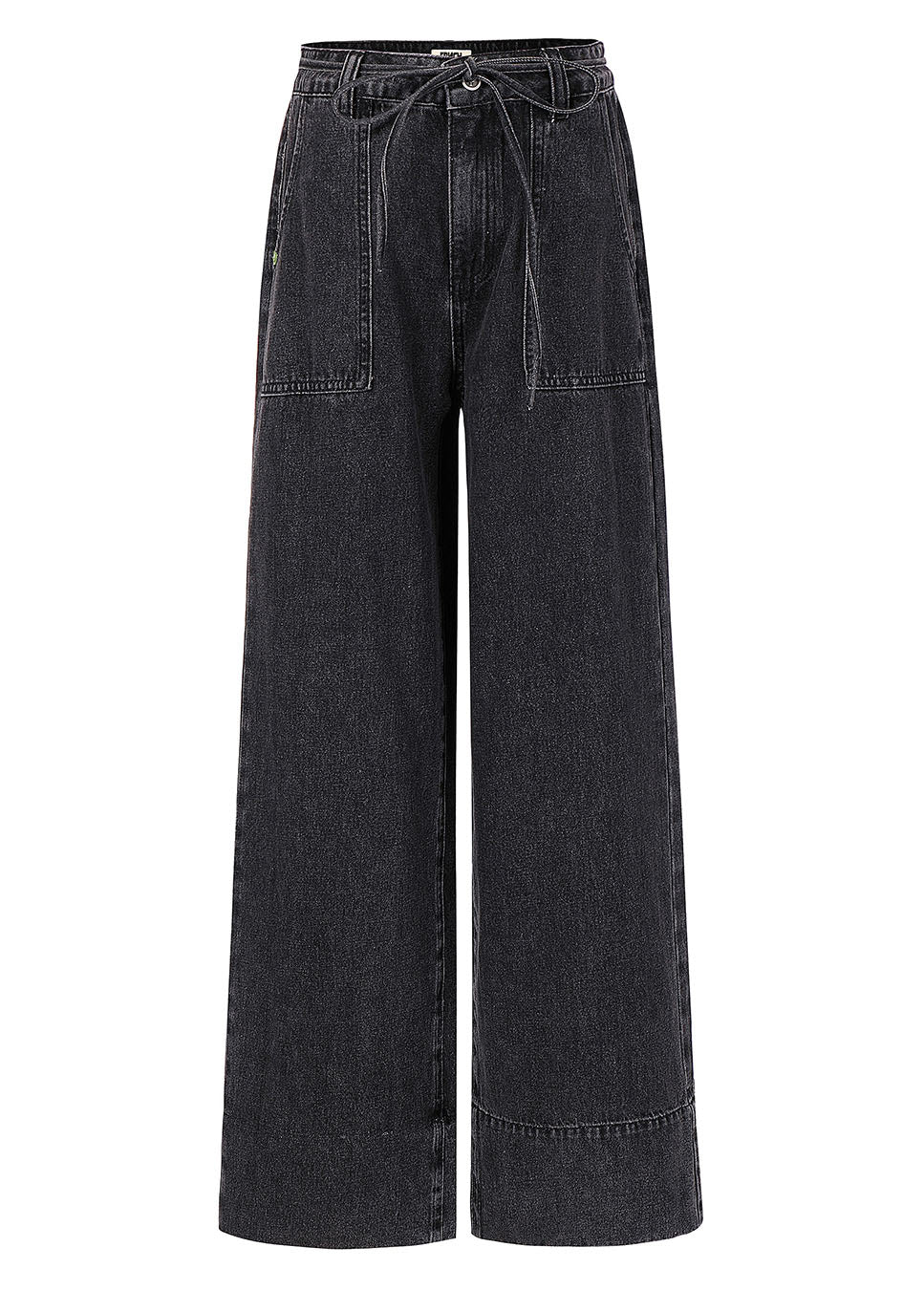 FNCH CHC25740 jeans wide-leg grote voorzakken zwart voorkant