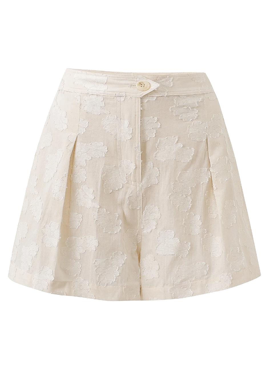 FRNCH Novalie short linnen met structuur product foto