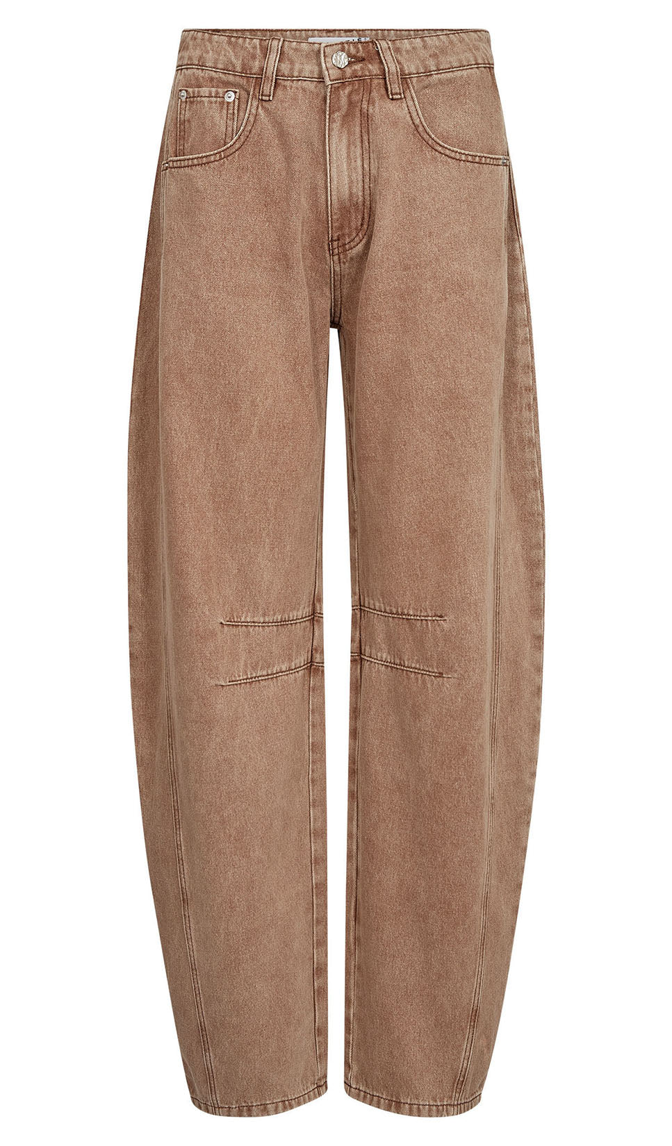 Haute L’Amitié Drew Barrel Panel Tall Jeans Camel voorkant
