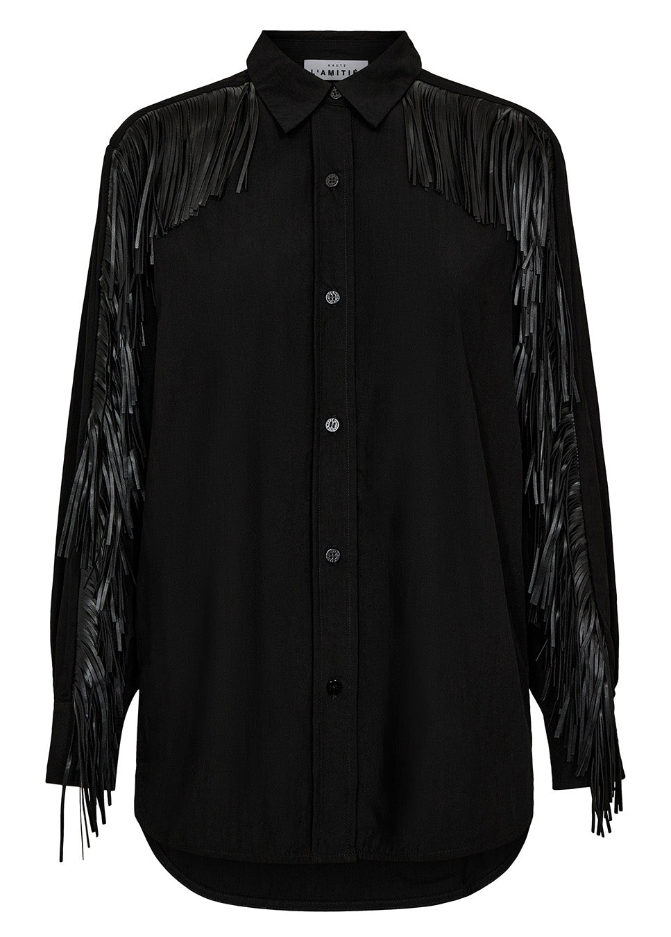 Haute L’Amitié Fringe blouse zwart voorkant
