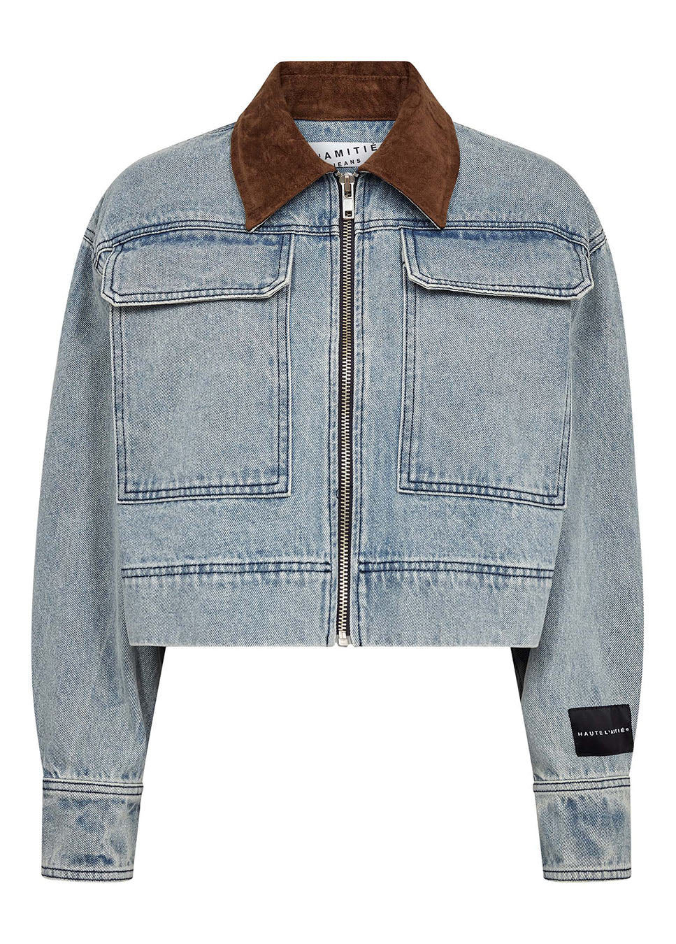 Haute L’Amitié Meliza Crop Denim Jacket blauw HL10492 voorkant