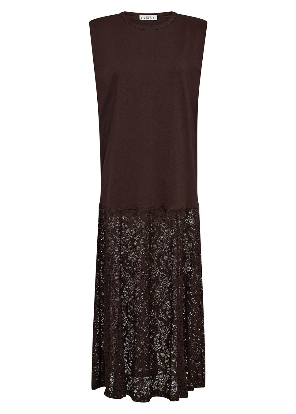 Haute L’Amitié Summer Lace Tee Dress bruin HL10535 voorkant