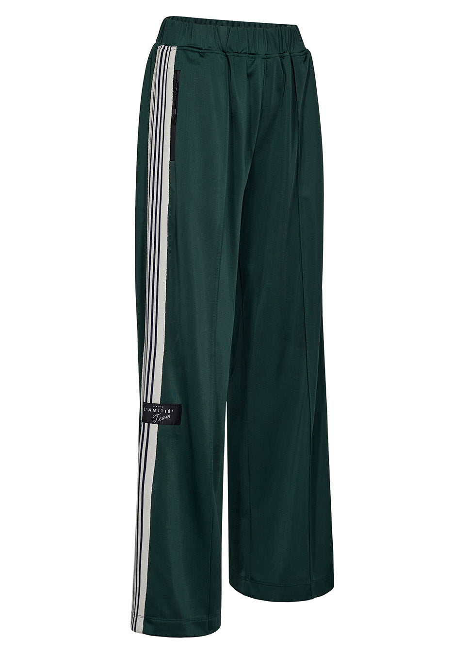 Haute L'Amitié broek Baggy Track Tall Pants groen zijkant broek