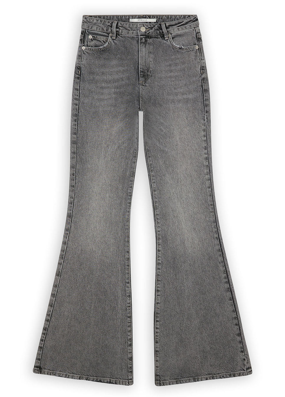 Homage Angelina wide flared jeans grijs voorkant