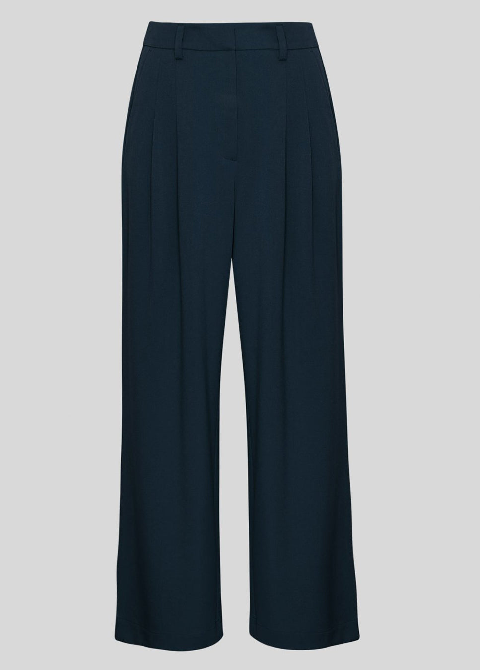 MSCH Copenhagen MSCHHenrika HW Pants bandplooi donker blauw voorkant