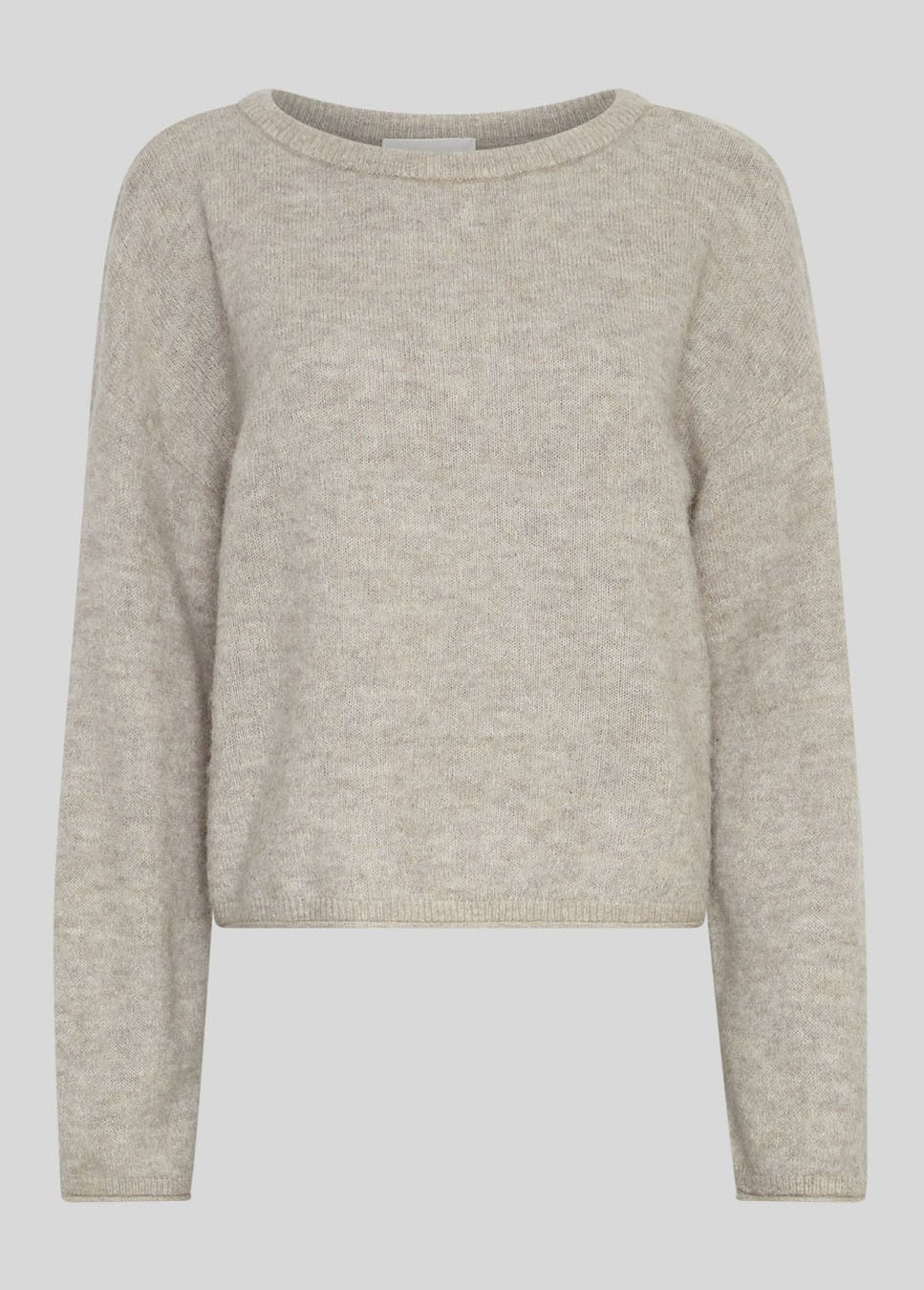 MSCH Copenhagen MSCHKellsey Alegria trui gebreid wol gemêleerd grijs voorkant