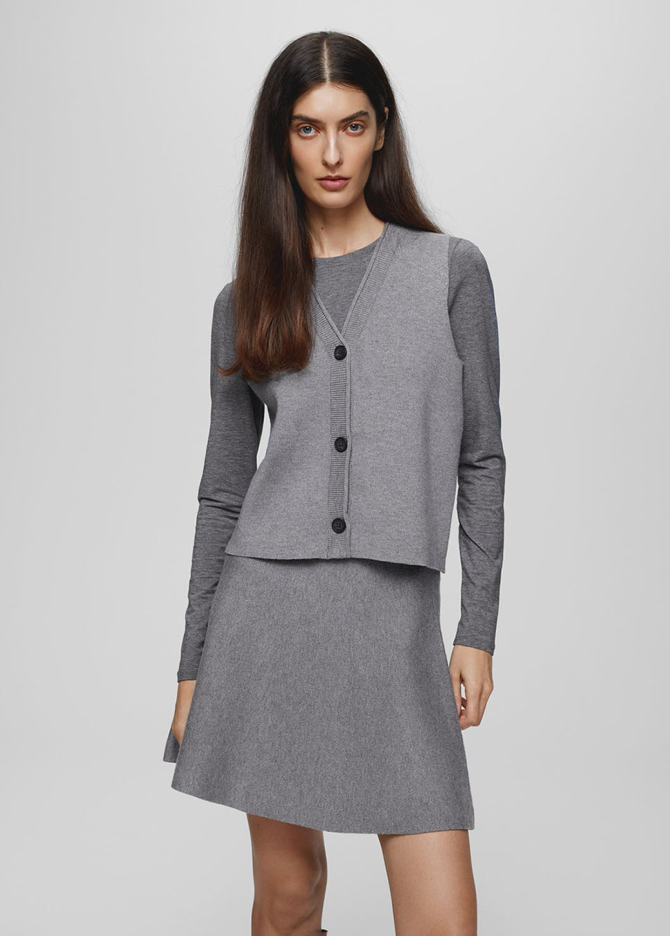 MSCH Copenhagen MSCHMercy East rok kort grijs voorkant model