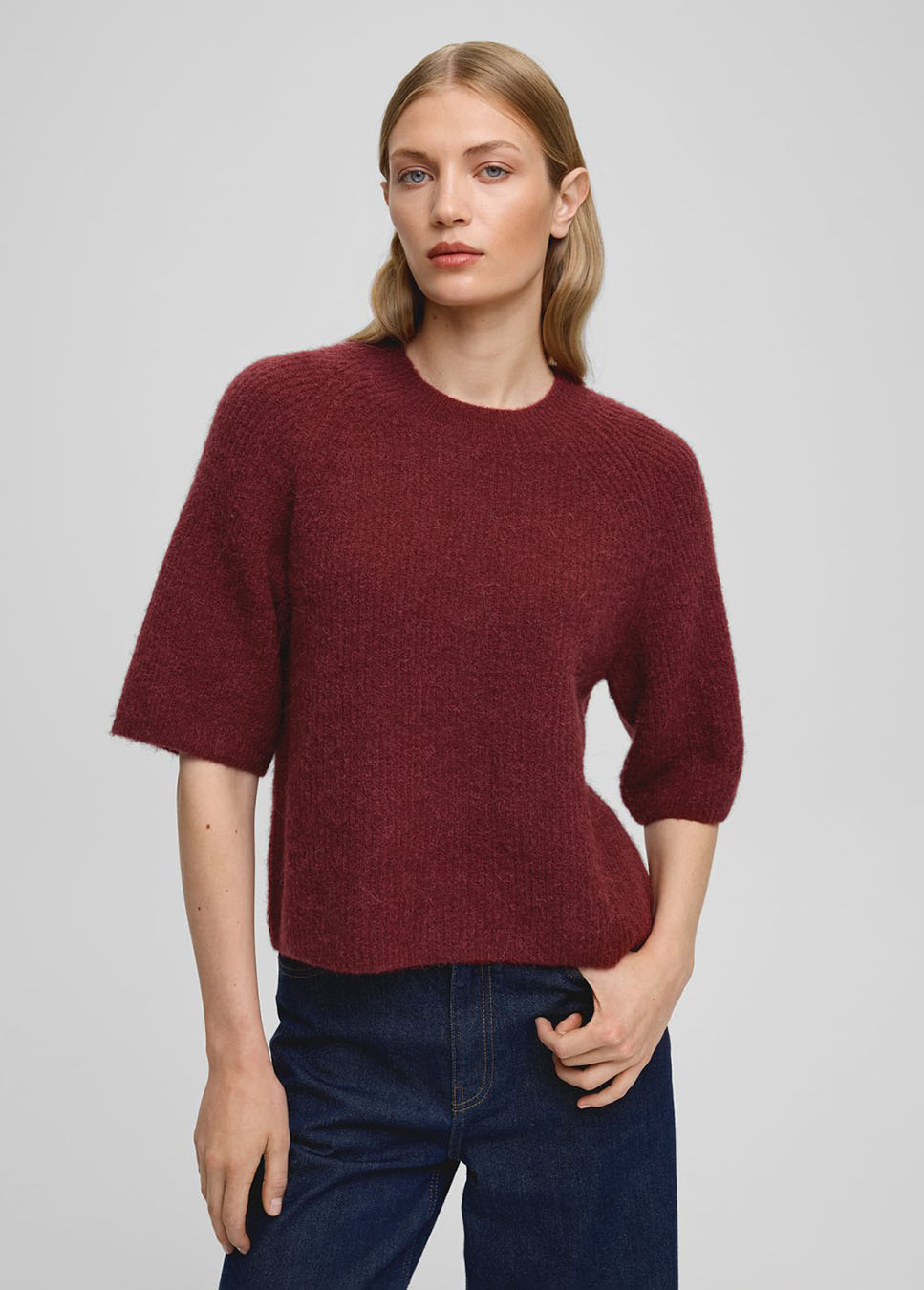 MSCH Copenhagen MSCHMilania Hope 2/4 Pullover rood voorkant model blauwe jeans