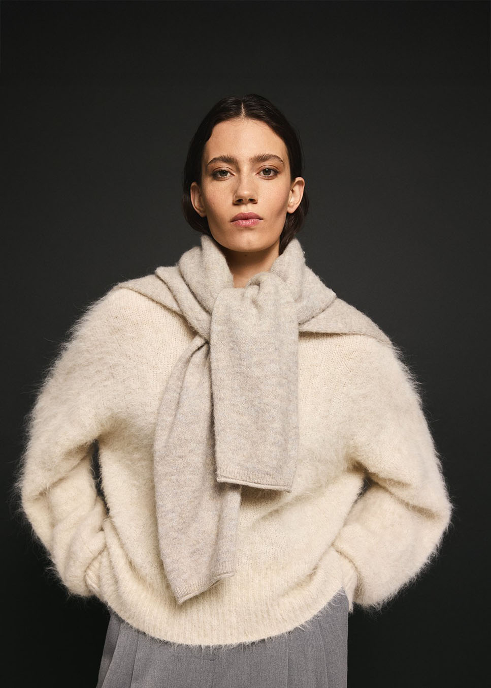 MSCH Copenhagen MSCHThira Salmia trui alpaca beige voorkant model