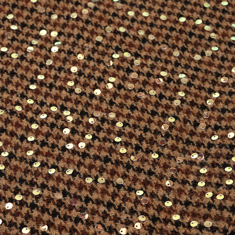 Studio Amaya Midnight blazer geruit met pailletten bruin detail stof