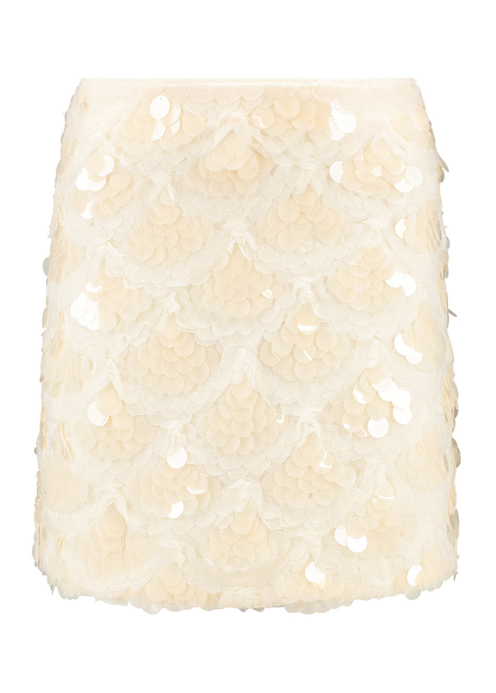 Studio Amaya X Poespas What happens in Vegas rok kort pailletten beige voorkant