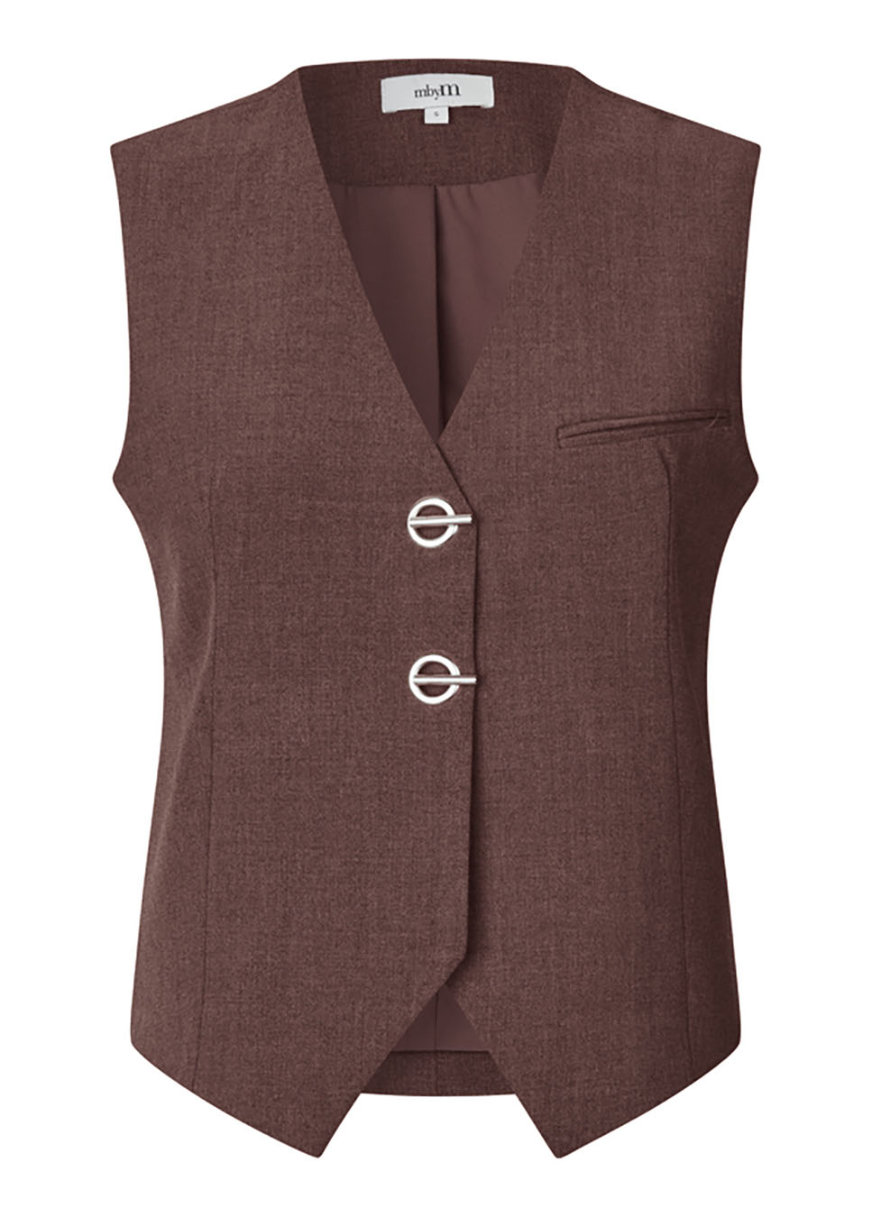 mbyM Aleia-M gilet donkerbruin voorkant