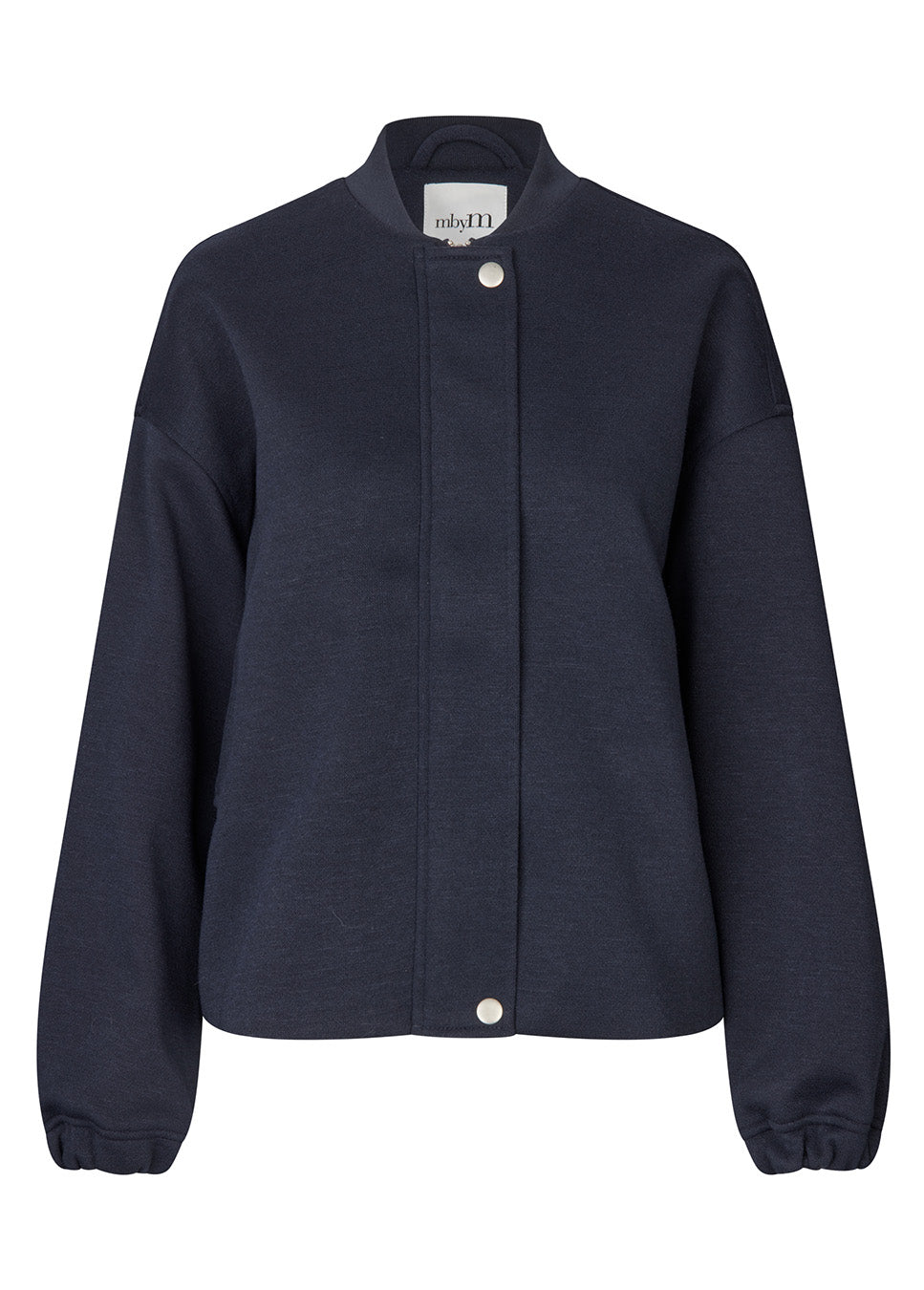 mbyM Bamina-M bomber jasje knopen donker blauw voorkant