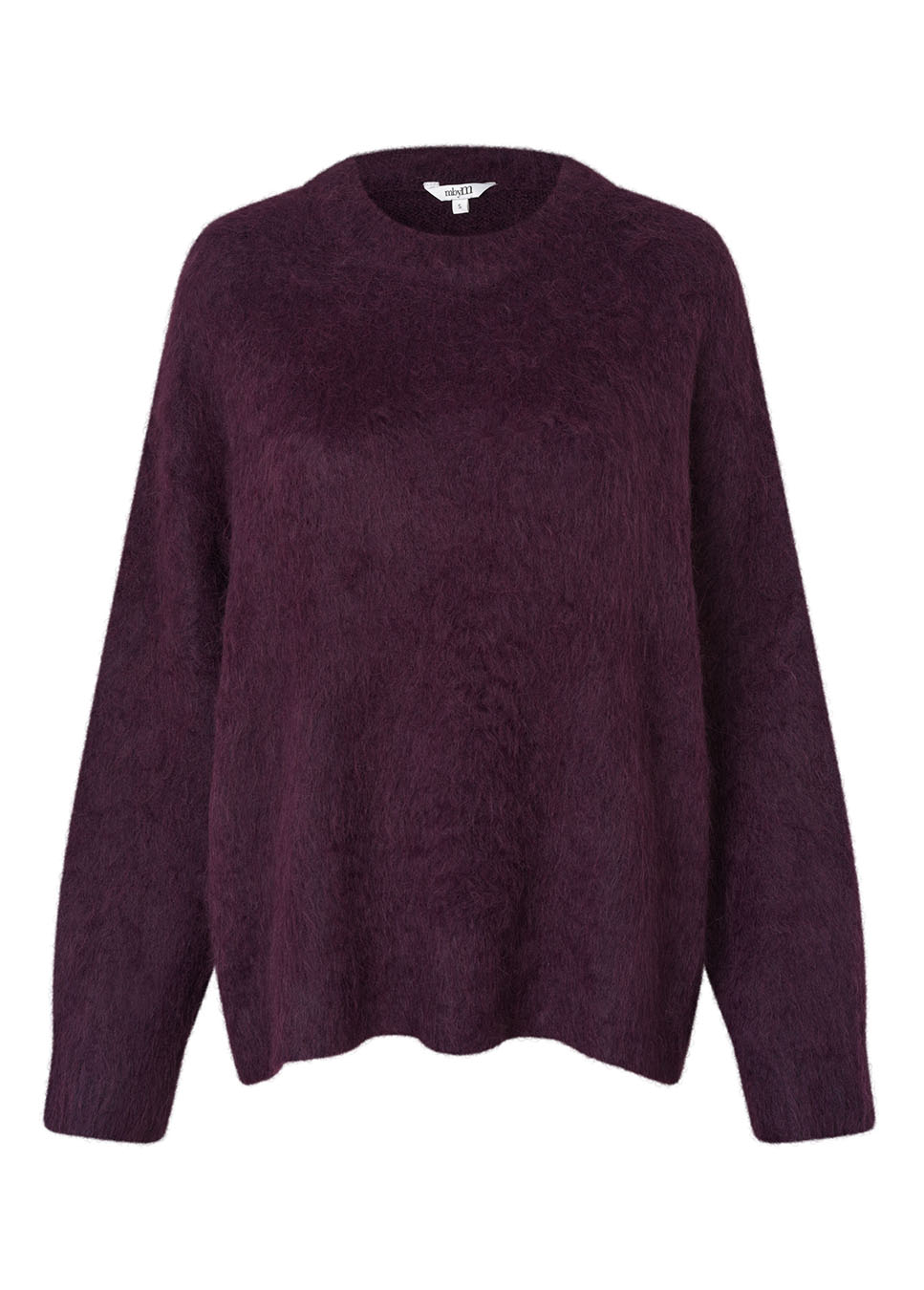 mbyM Gillis-M trui gebreid fluffy bordeaux rood voorkant