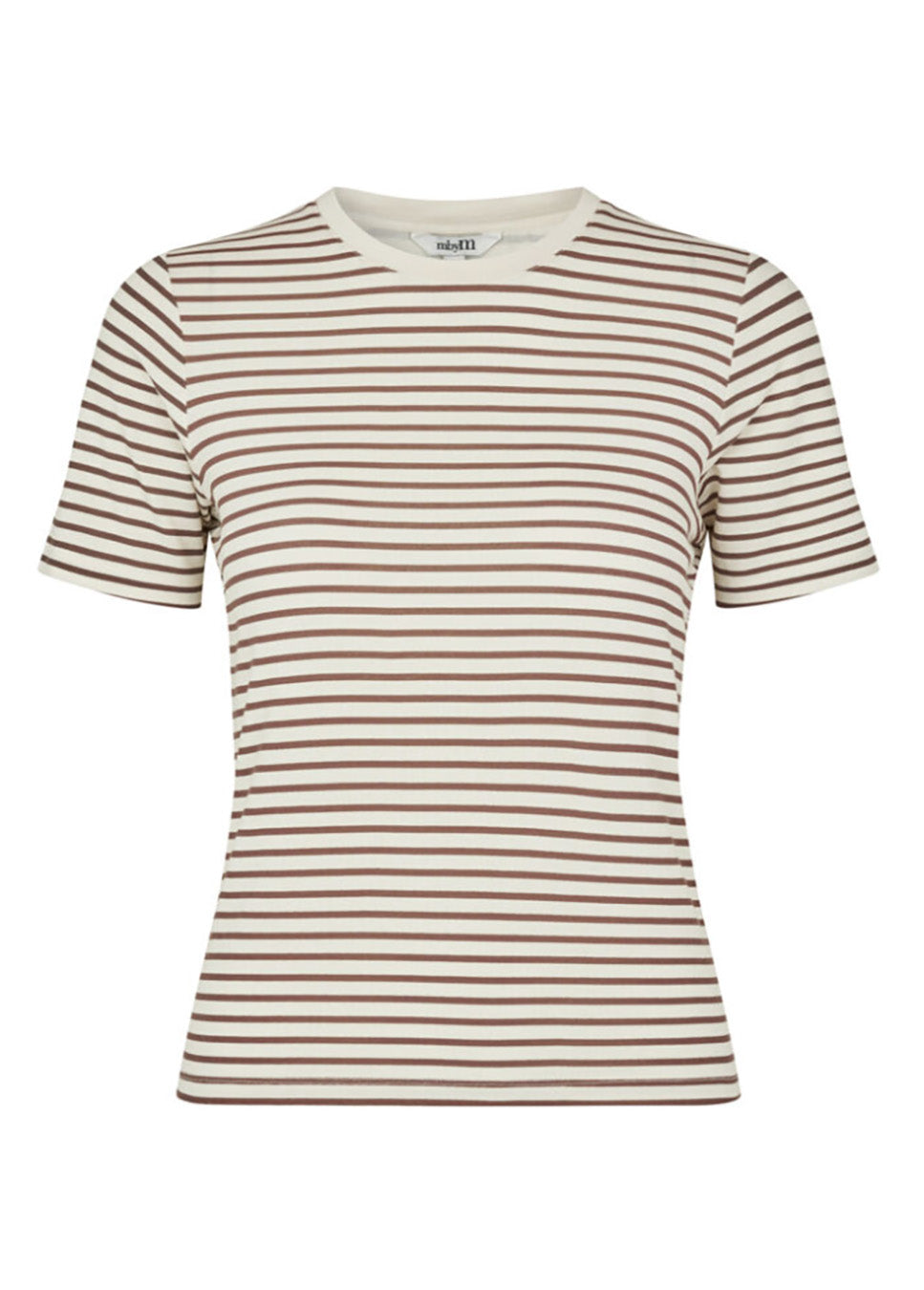 mbyM Julie-M Stripe T-Shirt bruin off white voorkant