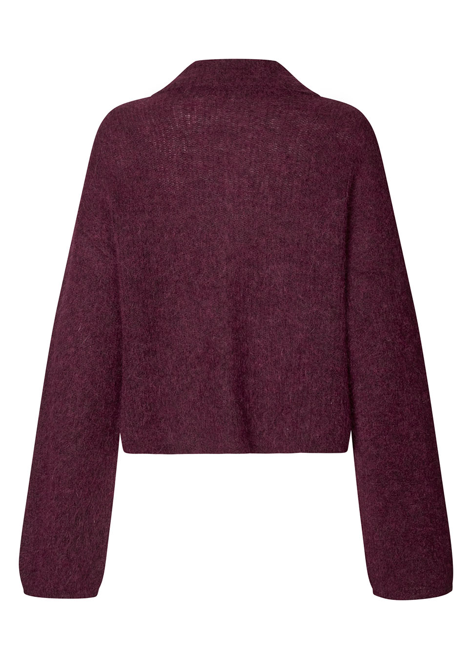 mbyM Larya-M vest gebreid knoopsluiting en kraag rood achterkant