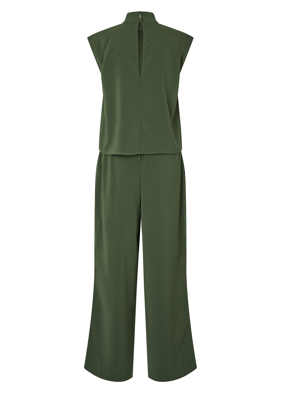 mbyM Maaja-M mouwloze jumpsuit groen achterkant