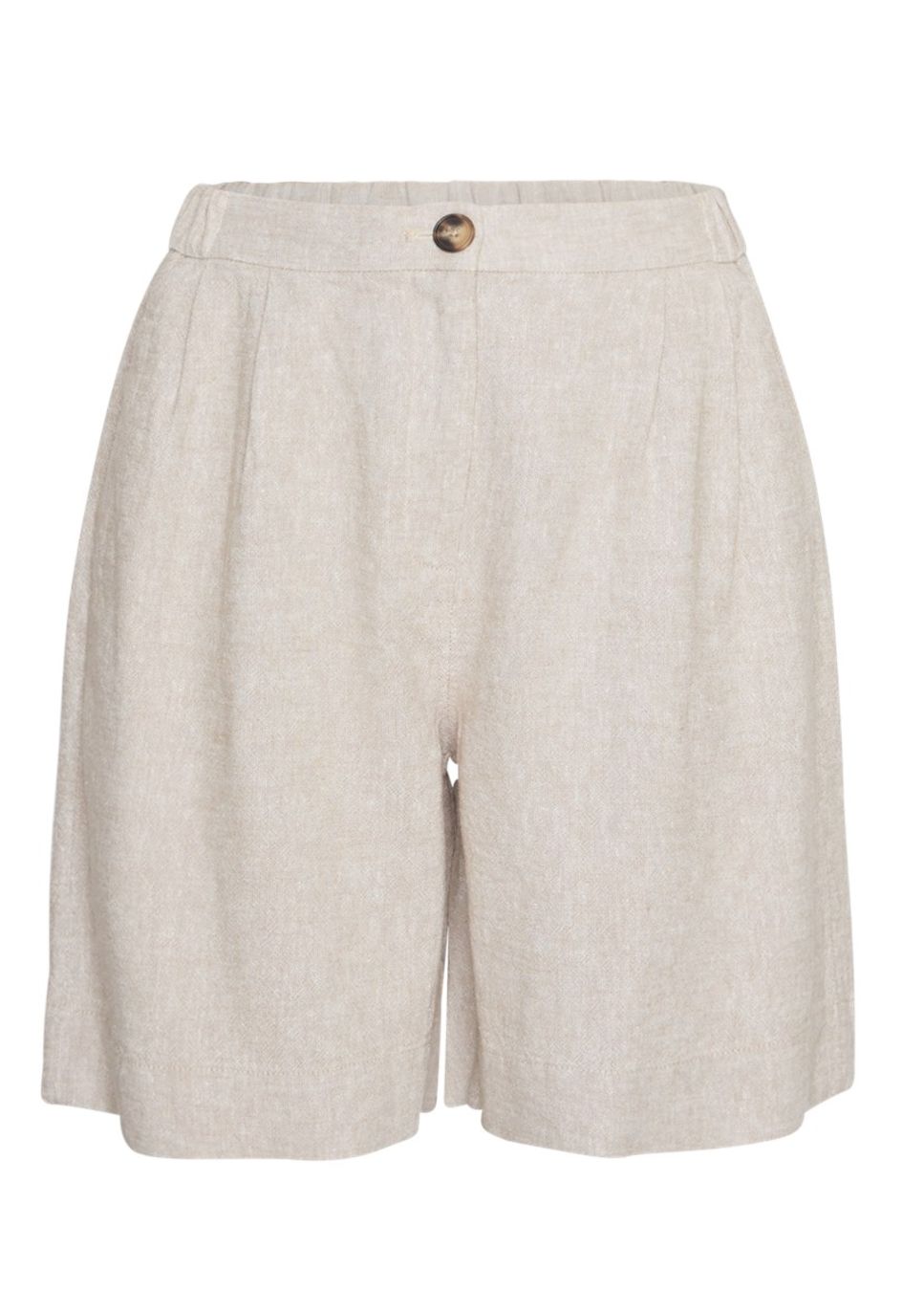 mschpennie ginia linnen short, sand, beige product foto voorkant