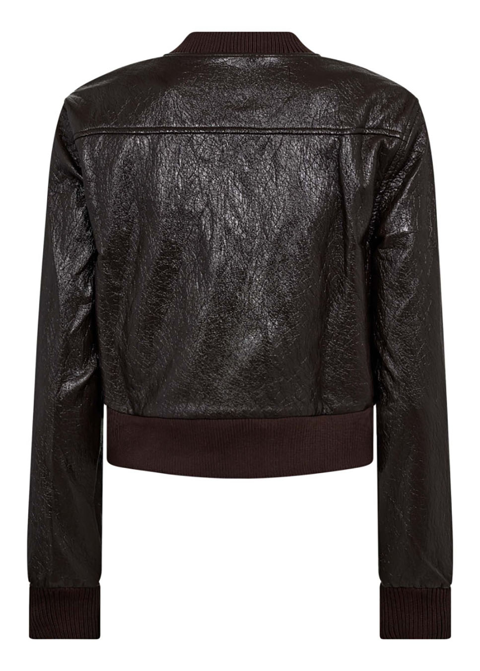Co Couture BinaCC jacket vegan leather donkerbruin achterkant