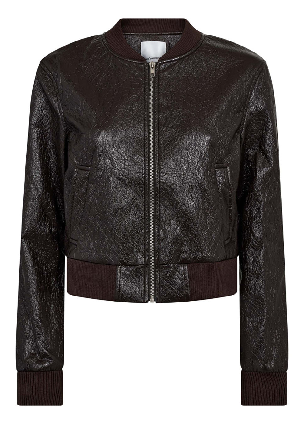 Co Couture BinaCC jacket vegan leather donkerbruin voorkant