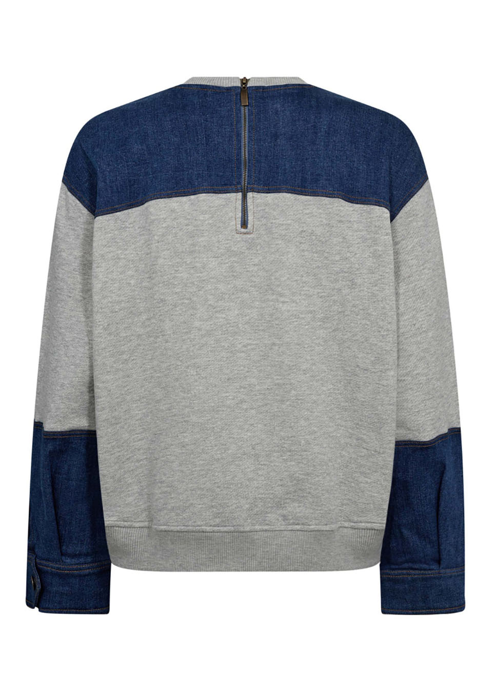 Co Couture CandizCC denim mix sweater grijs achterkant