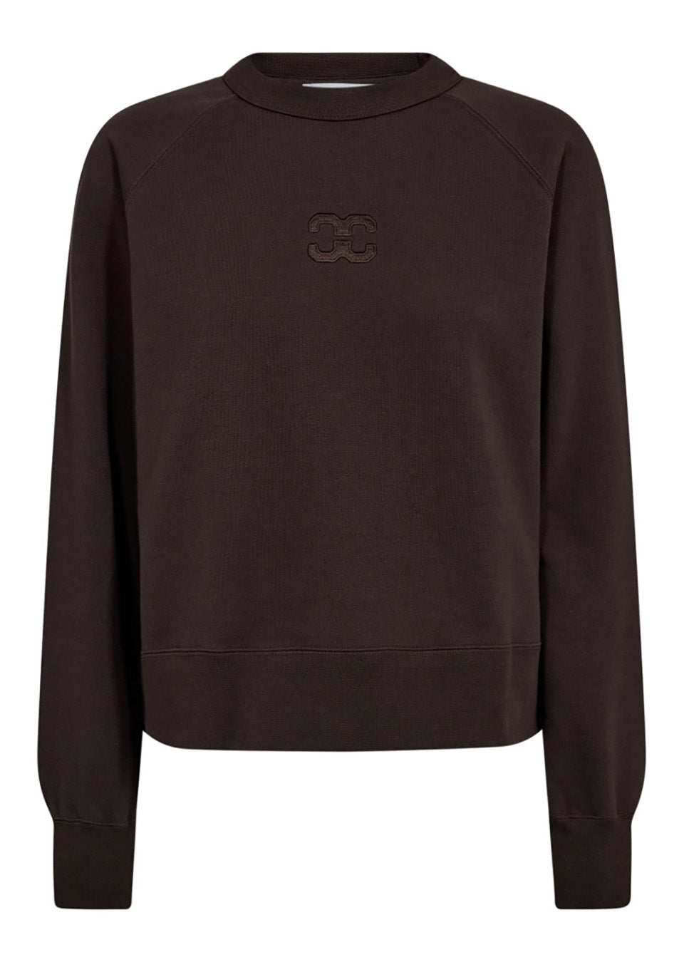 Co Couture ErisCC Emb Sweater donker bruin voorkant