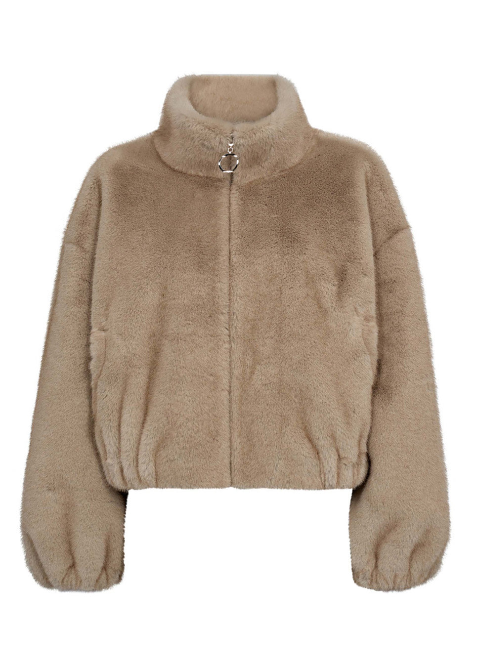 Co Couture FeraCC Faux Fur Jacket beige voorkant