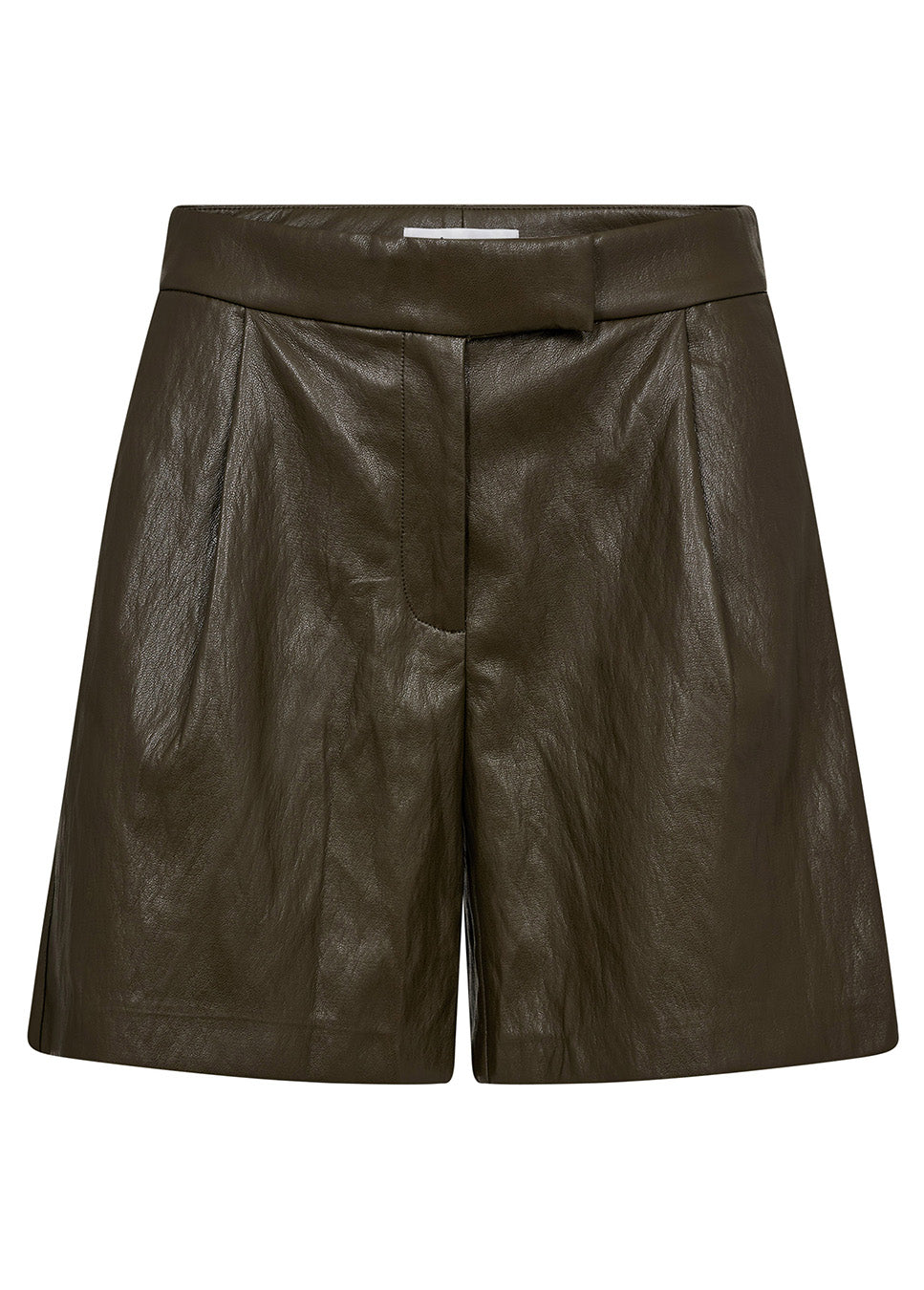 Co Couture GittCC Pleat Shorts vegan leather groen voorkant