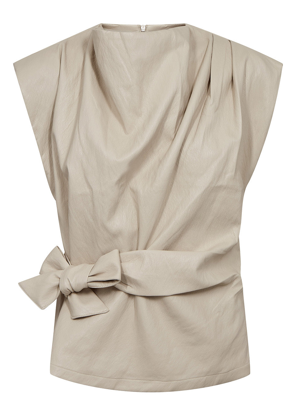 Co Couture GittCC Pleat Top vegan leather beige voorkant