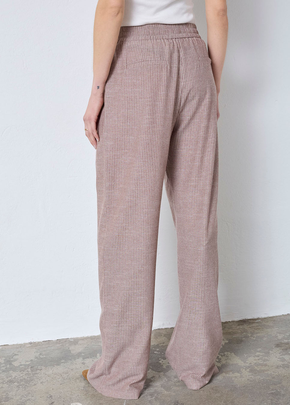 Co Couture JihoCC Stripe LL Pant bruin achterkant detail