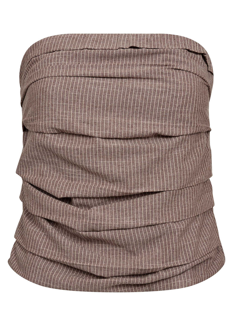 Co Couture JihoCC Stripe Tube Top bruin voorkant