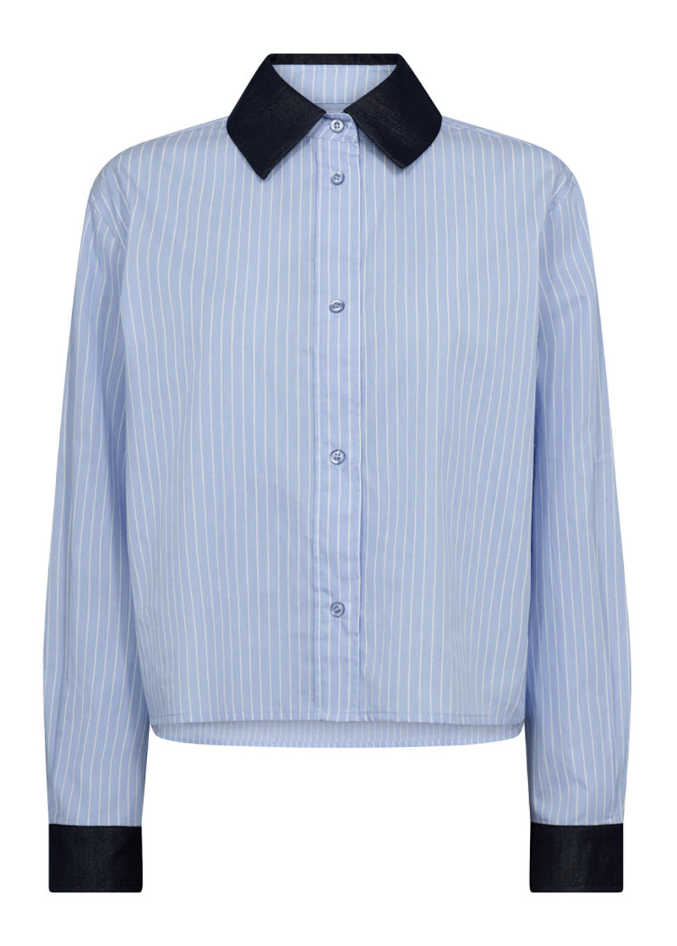 Co Couture NelsonCC stripe blouse blauw voorkant