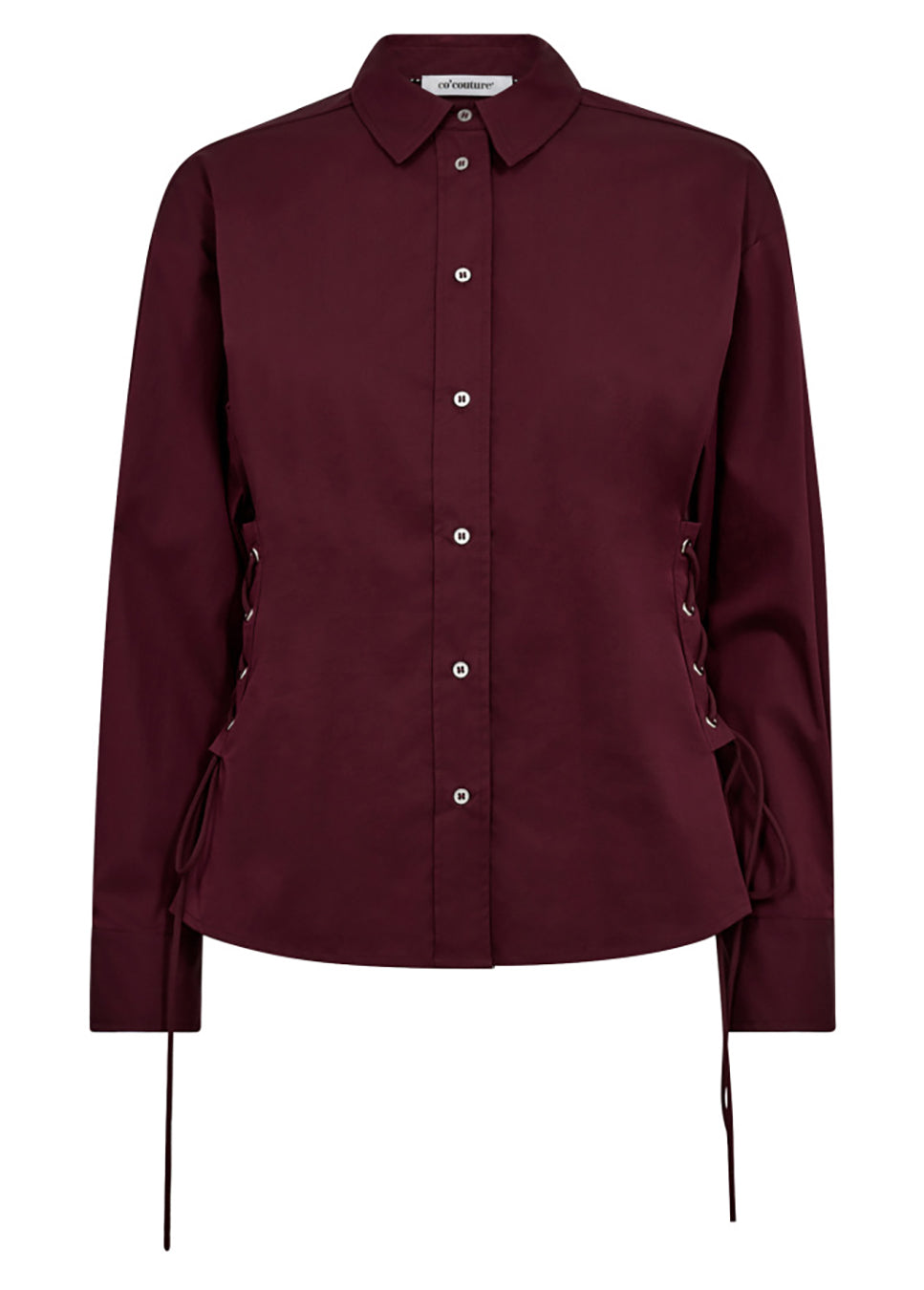 Co Couture PoppyCC Eyelet blouse bordeaux rood voorkant